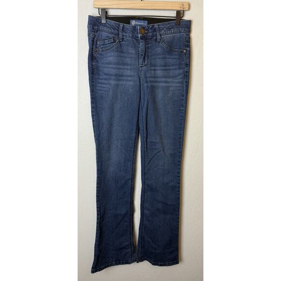 Democracy Jeans Women 4 Boot Cut Ab Solution Mid Rise Stretch Dark Denim 29x33 - Picture 1 of 5